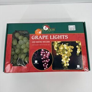Kurt Adler 100 Micro Bulbs Grape Lights Green 5 Clusters Indoor/Outdoor